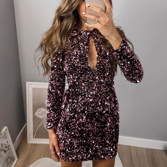 Zara Velvet sequin mini dress - Picture 3 of 6